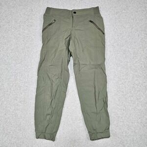 ATHLETA Trekkie Jogger Crop Pant Snap Zip Front Army Olive Green Size 2P
